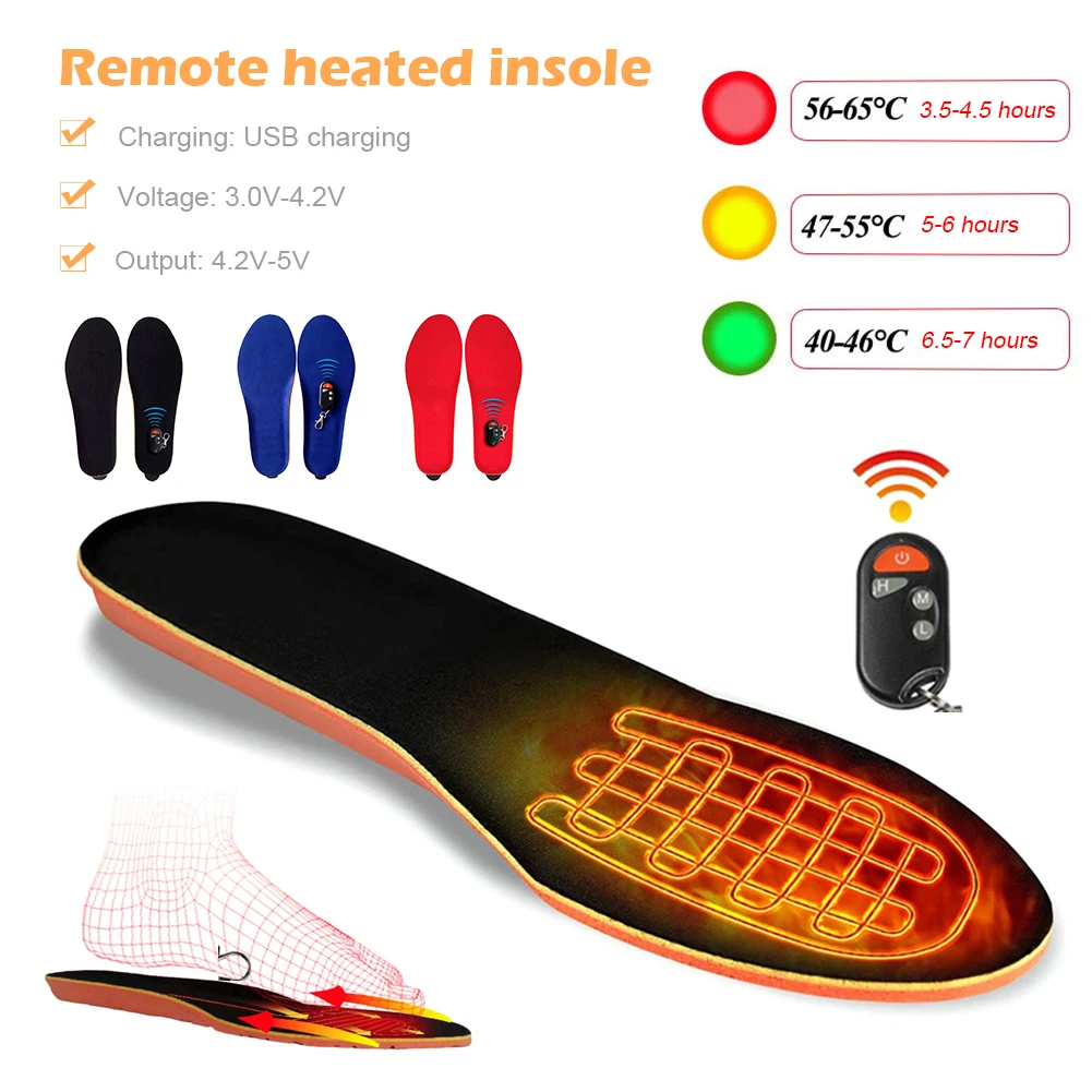 Electric Heated Insoles With Remote Control 3 Adjustment Rechargeable Thermal Insoles Foot Warmer For Skiing Cycling Hunting
Electric Heated Insoles With Remote Control 3 Adjustment Rechargeable Thermal Insoles Foot Warmer For Skiing Cycling Hunting