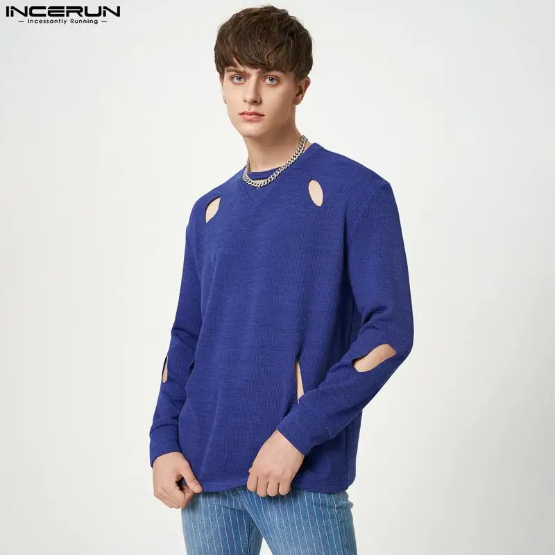 Handsome Well Fitting Tops INCERUN Men Hollowed O-Neck Bottomed Pullover Fashion Male Solid Long Sleeve Knitting T-shirts S-5XL
Handsome Well Fitting Tops INCERUN Men Hollowed O-Neck Bottomed Pullover Fashion Male Solid Long Sleeve Knitting T-shirts S-5XL
