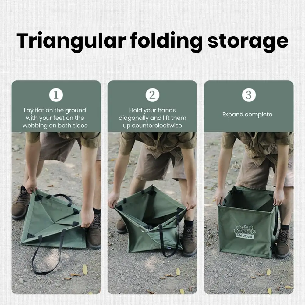 

Storage Pouch Collapsible Trash Bag Spacious Durable Collapsible Trash for Camping Lawn Debris Waterproof Bin with Reinforced