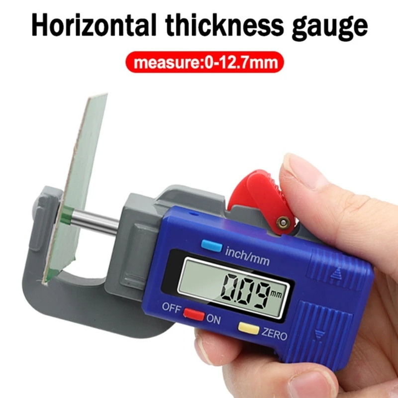 

Digital Thickness Gauge Micrometer 0 to 12.7mm Caliper Meter Tester Width Measure Tools for Jewelry Paper Leather Cloth KXRE