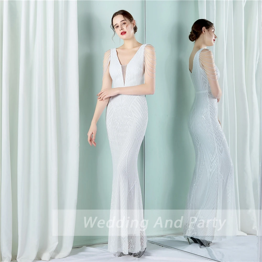 Women's wedding party dress plus size V neck sequin long formal prom evening dress elegant ceremony cocktail party dress
Women's wedding party dress plus size V neck sequin long formal prom evening dress elegant ceremony cocktail party dress