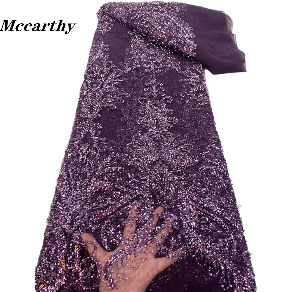 Mccarthy Purple African Lace Fabric 2022 High Quality Luxury 3D Handmade Embroidery Sequence Beaded Lace Fabric For Party Dress 
Mccarthy Purple African Lace Fabric 2022 High Quality Luxury 3D Handmade Embroidery Sequence Beaded Lace Fabric For Party Dress