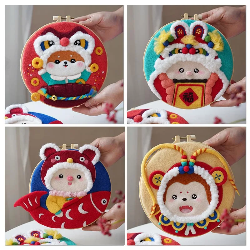 CHENISTORY DIY Wool Felting Painting With Embroidery Cute Animal Handmade Needle Wool Painting Picture For Home Decors Crafts
CHENISTORY DIY Wool Felting Painting With Embroidery Cute Animal Handmade Needle Wool Painting Picture For Home Decors Crafts