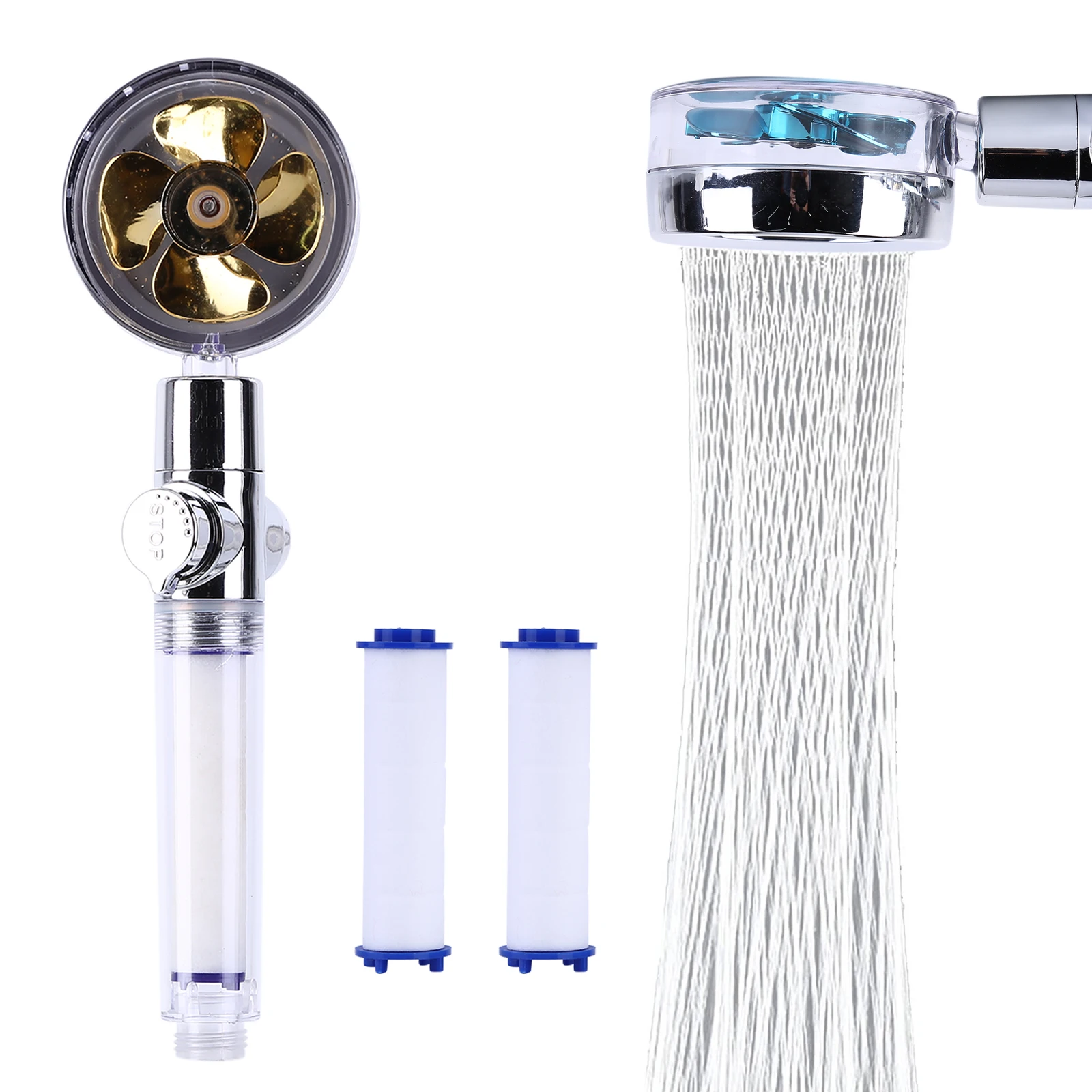 High-pressure Handheld Shower Head Set Water Saving 360 Degree Rotating Shower Head with Filter Fan Shower Head Hose and Bracket
High-pressure Handheld Shower Head Set Water Saving 360 Degree Rotating Shower Head with Filter Fan Shower Head Hose and Bracket