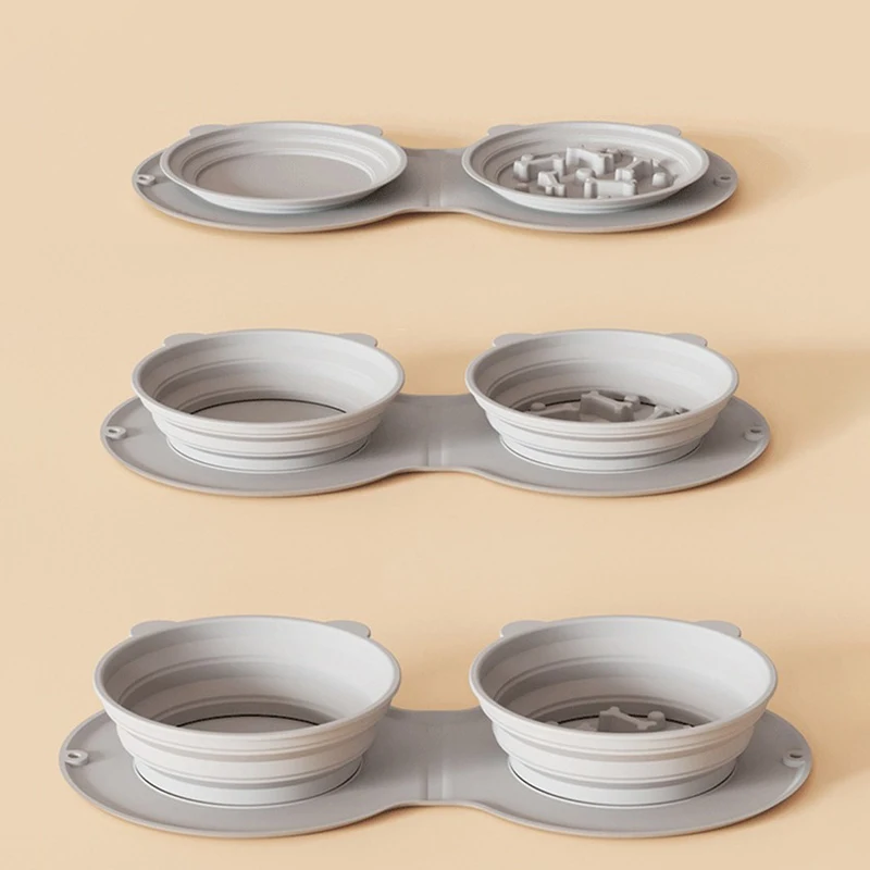 Pet Bowl Foldable Silicone Dog Double Bowl Thickened Water Feeder Outdoor Portable Puppy Cats Gray Bowl Tableware Pet Supplies
Pet Bowl Foldable Silicone Dog Double Bowl Thickened Water Feeder Outdoor Portable Puppy Cats Gray Bowl Tableware Pet Supplies