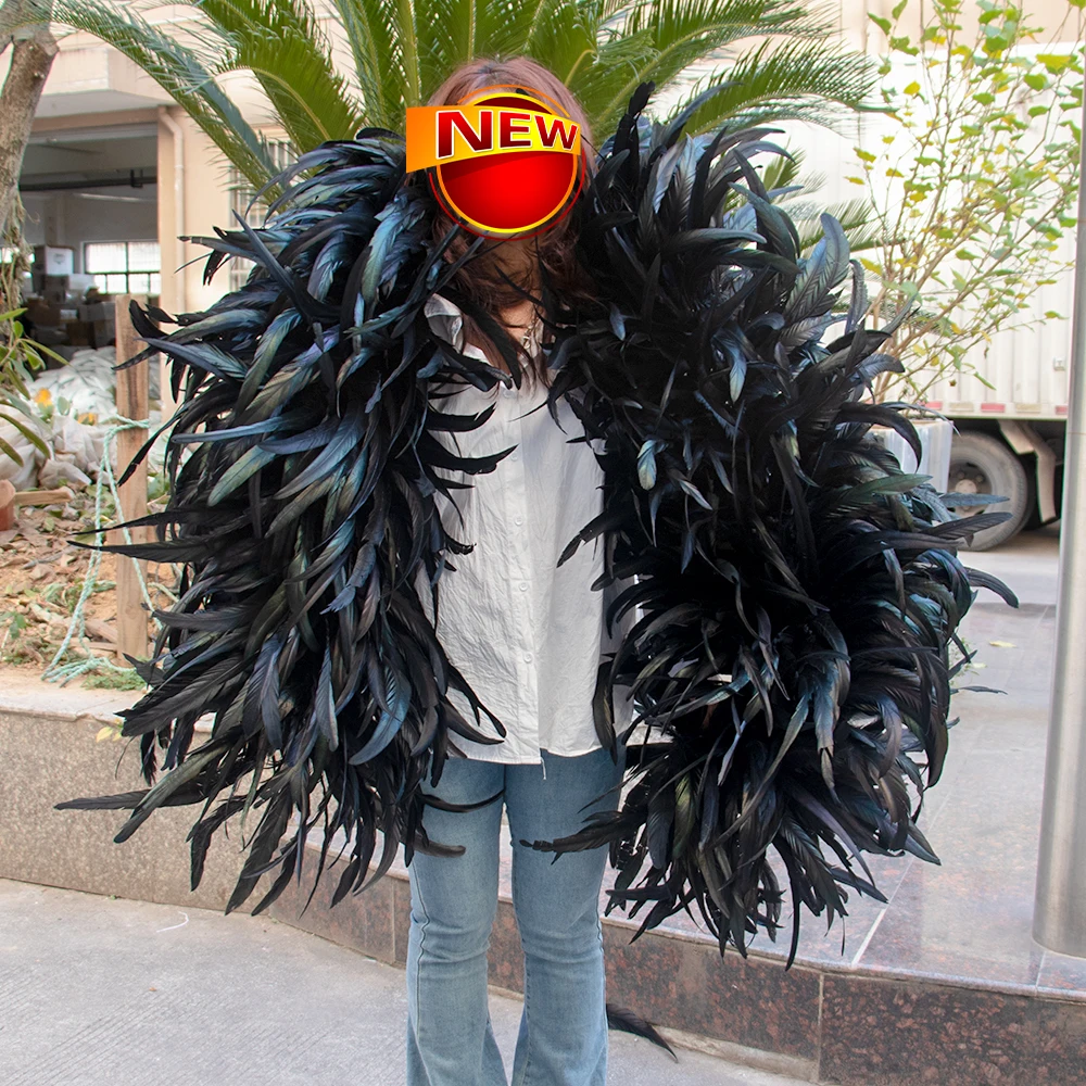 2 Yards Big Black Rooster Chicken Feathers Boa Natural Cock Feather Shawl for Wedding Party Cosplay Carnival Stage Accessory
2 Yards Big Black Rooster Chicken Feathers Boa Natural Cock Feather Shawl for Wedding Party Cosplay Carnival Stage Accessory