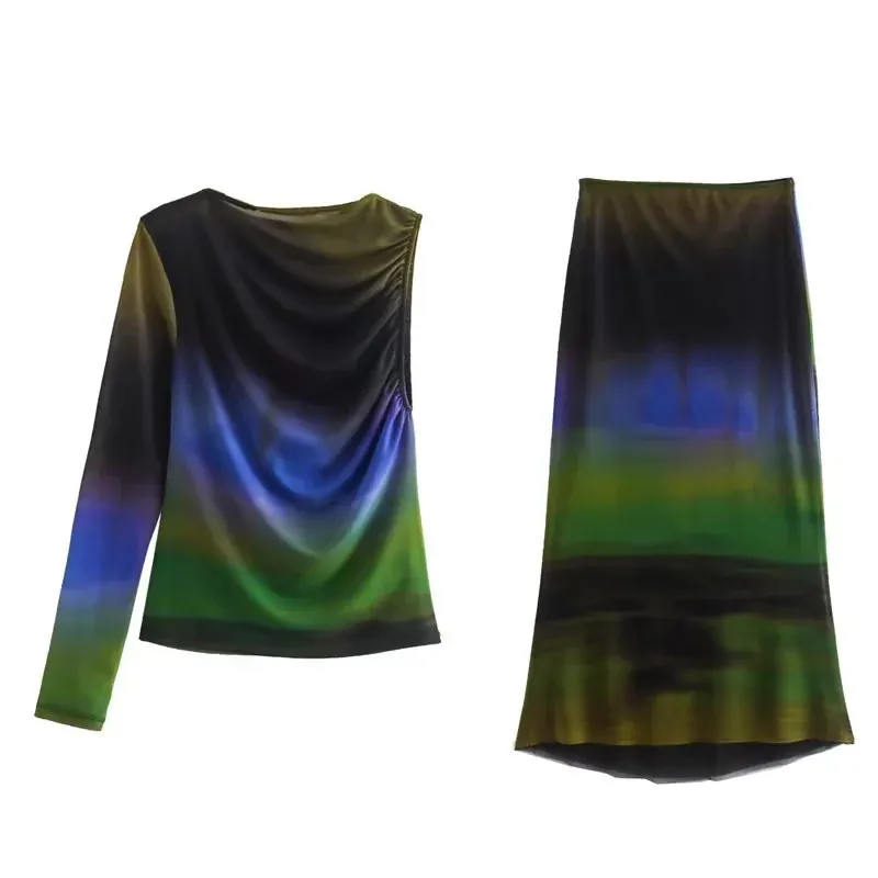 RDMQ 2023 Women Fashion Printed Tulle Asymmetric Blouses And High Elastic Waist Midi Skirt Female Two Piece Sets Mujer
RDMQ 2023 Women Fashion Printed Tulle Asymmetric Blouses And High Elastic Waist Midi Skirt Female Two Piece Sets Mujer