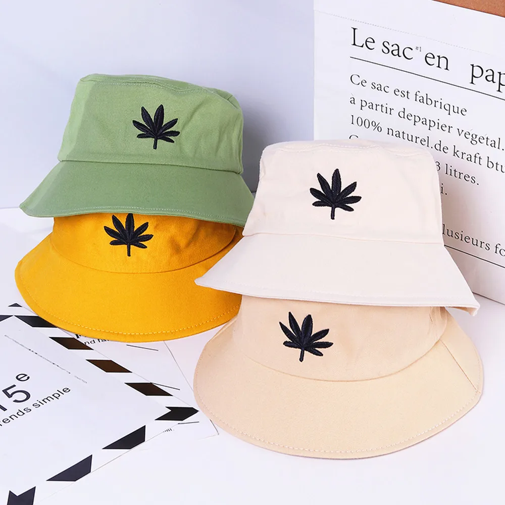 New Unisex Cotton Bucket Hats Maple Leaf Embroidered Double-side Bucket Hat Spring Summer Outdoor Sun Hat Double-faced Hemp Leaf
New Unisex Cotton Bucket Hats Maple Leaf Embroidered Double-side Bucket Hat Spring Summer Outdoor Sun Hat Double-faced Hemp Leaf