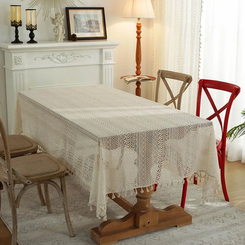 American Pastoral Hollow Crochet Tablecloth Rectangular Simple Home Table Decoration Dust-proof Tassel Tablecloth
American Pastoral Hollow Crochet Tablecloth Rectangular Simple Home Table Decoration Dust-proof Tassel Tablecloth