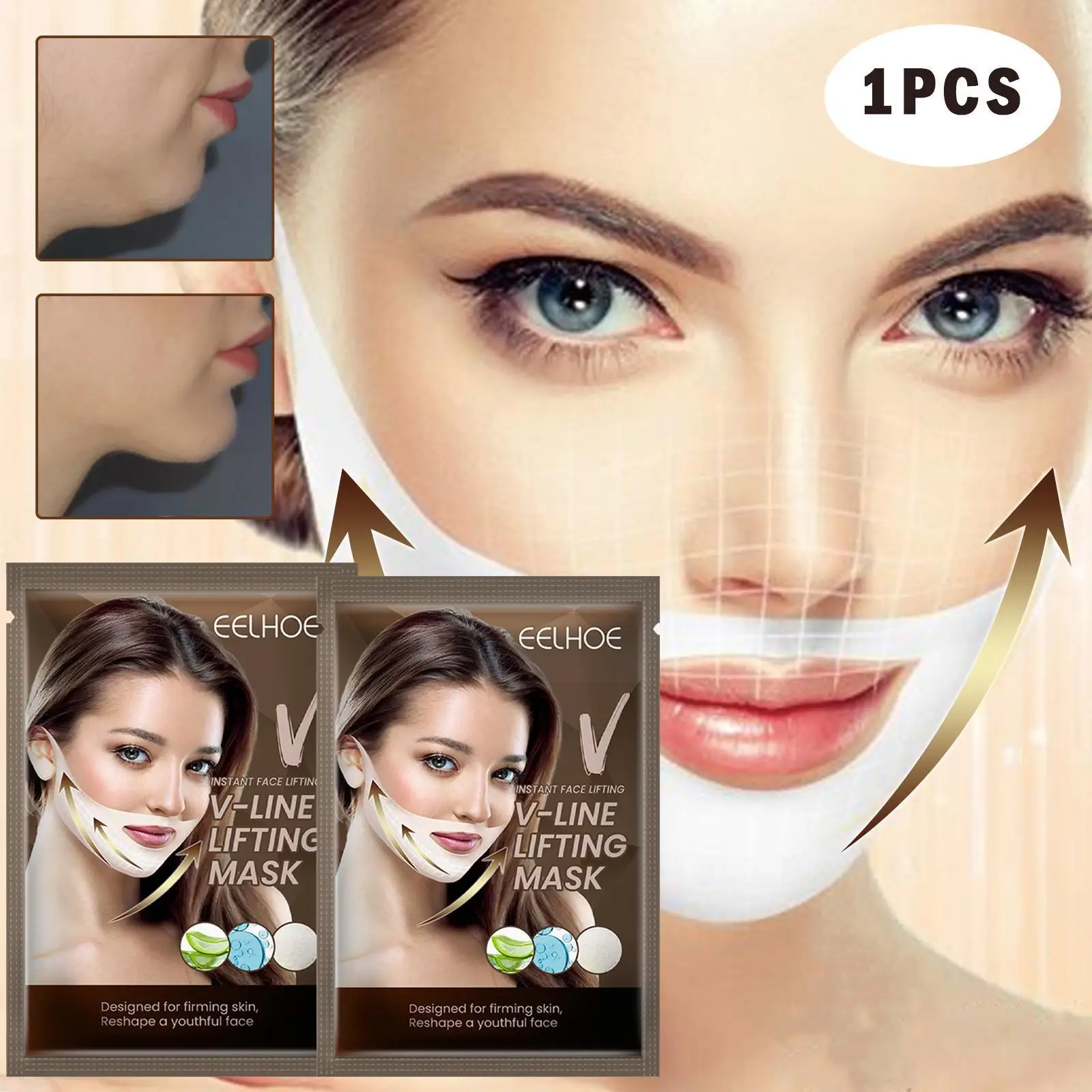 Ear Hook V-shaped Face Mask Chin Firming Slimming Gel Mask Face Bandage Face Mask Shape Chin Masks Face V Double Lifting R1P6
Ear Hook V-shaped Face Mask Chin Firming Slimming Gel Mask Face Bandage Face Mask Shape Chin Masks Face V Double Lifting R1P6