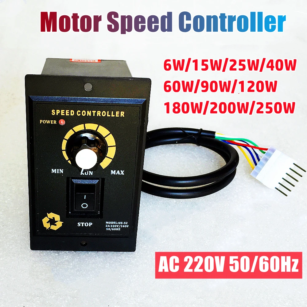 US-52 Motor Speed Controller Pinpoint AC 220V 50/60Hz Motor Speed Regulator Forward And Reverse UX Motor Speed Governor
US-52 Motor Speed Controller Pinpoint AC 220V 50/60Hz Motor Speed Regulator Forward And Reverse UX Motor Speed Governor