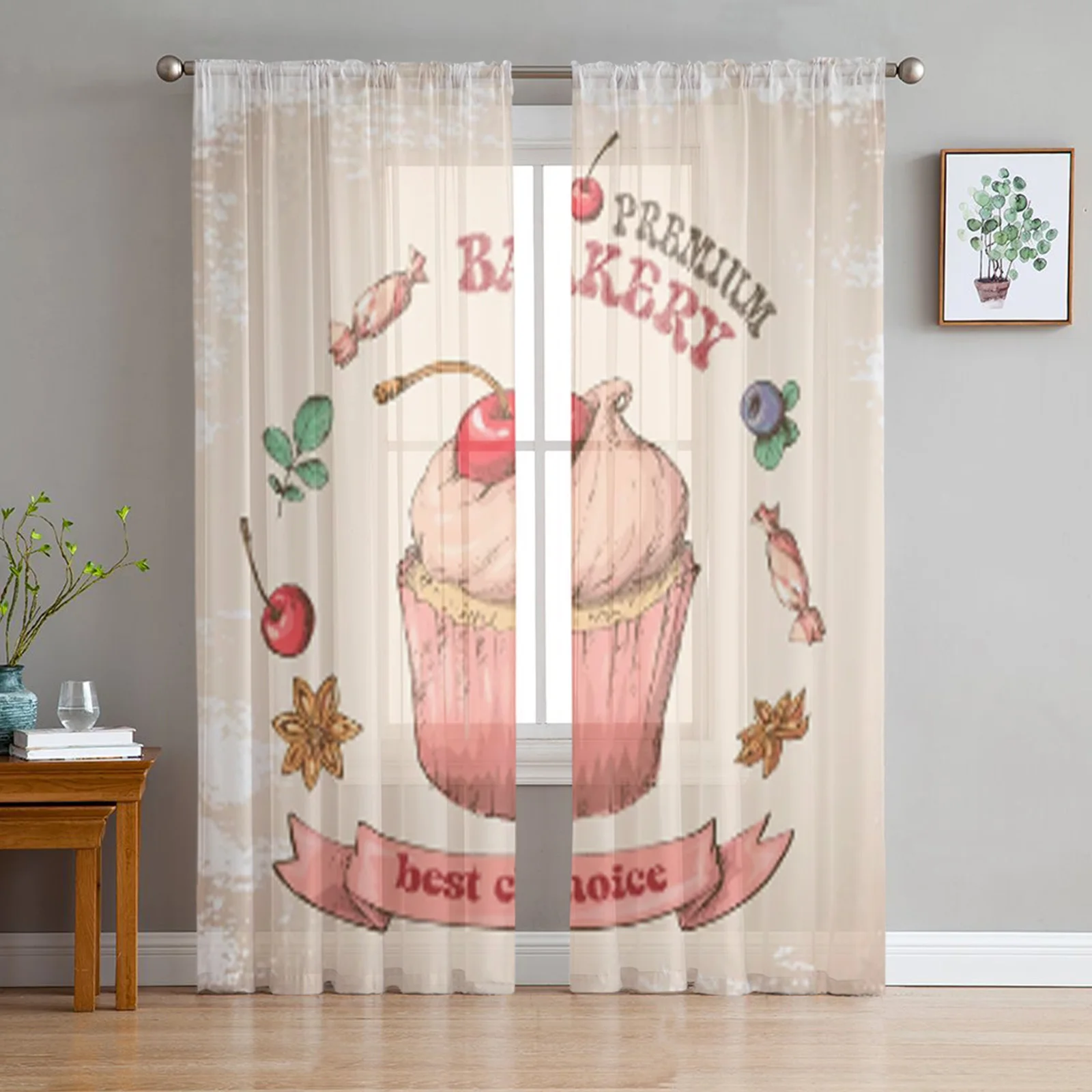 Sweet Capcake with Cream Tulle Sheer Curtains for Kitchen Window Living Room Modern Voile Curtain Bedroom Drapes
Sweet Capcake with Cream Tulle Sheer Curtains for Kitchen Window Living Room Modern Voile Curtain Bedroom Drapes