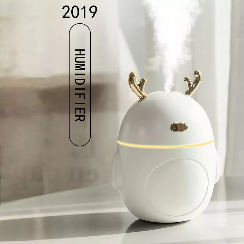 

Portable Deer Air Humidifier Aroma Essential Oil Diffuser Ultrasonic Mist LED NightLight Humidifier Fogger Christmas Gift