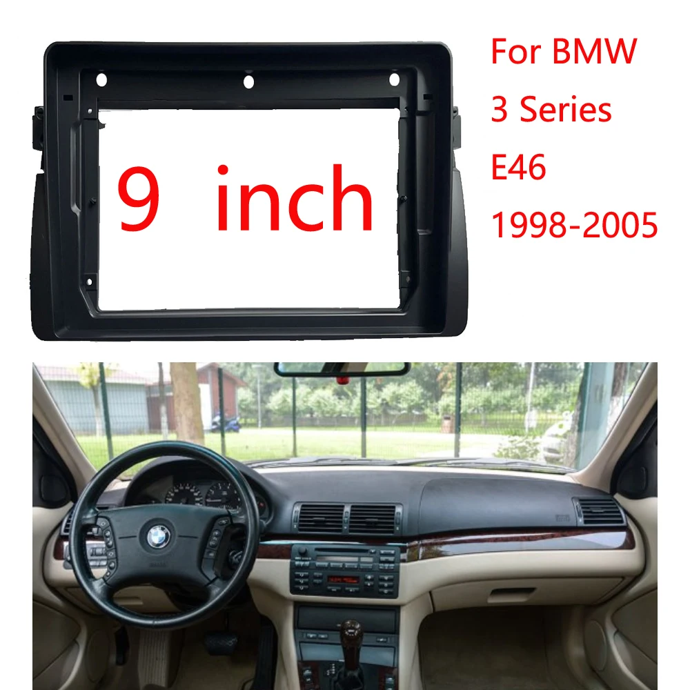 Панель 9 дюймов, 2 Din, DVD, стерео, для BMW 3 серии E46, рамка для установки радио, мультимедийный видеоплеер, панель, облицовки
Панель 9 дюймов, 2 Din, DVD, стерео, для BMW 3 серии E46, рамка для установки радио, мультимедийный видеоплеер, панель, облицовки