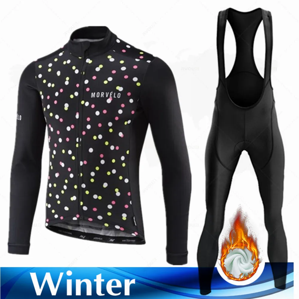 

Велосипедный комплект из Джерси, зимняя куртка, комплект одежды для команды morвелосипед, тепловая флисовая одежда с длинным рукавом для езды на горном велосипеде, велосипедная форма