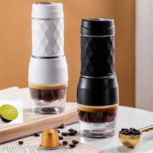 Portable Coffee Machine Espresso Maker Manual Hand Press Capsule Ground Coffee Brewer Portable for Outdoor Travel