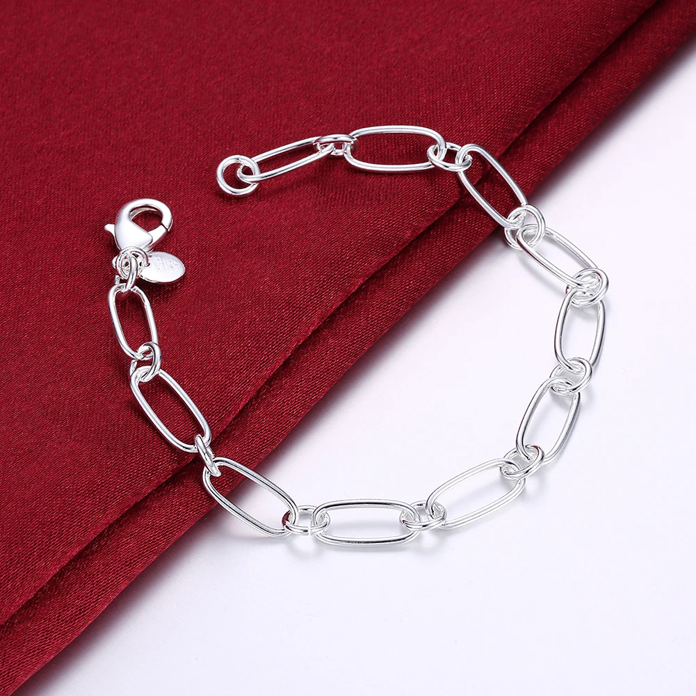 925 Sterling silver circle chain Bracelets for woman men classic Wedding party Christmas Gifts fashion fine Jewelry 20cm 8inch
925 Sterling silver circle chain Bracelets for woman men classic Wedding party Christmas Gifts fashion fine Jewelry 20cm 8inch
