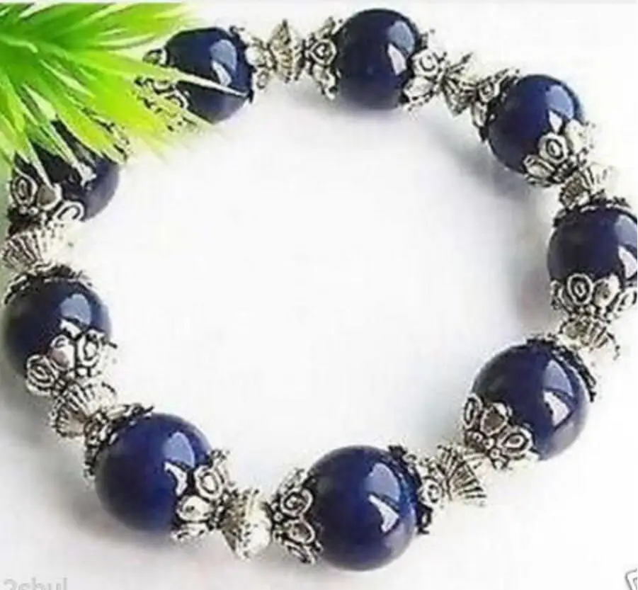 Beautiful the Tibet Silver dark blue Lapis Lazuli Bracelet 8inch 
Beautiful the Tibet Silver dark blue Lapis Lazuli Bracelet 8inch