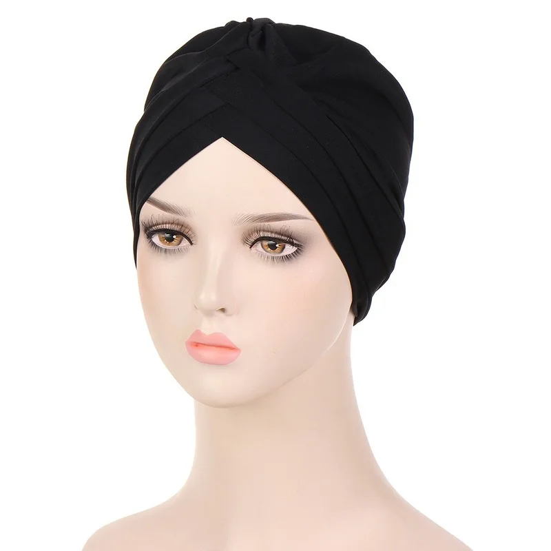 

KepaHoo New Hijab Chemo Cancer Beanies Turbans Hats Cap Pre Tied Twisted Solid Headwrap Headwear For Women Hair Loss Cover