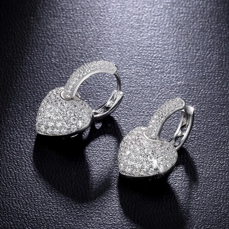 Fashion Accessories Silver Color Heart Shiny Hoop Earrings Fashion Luxury Jewelry Heart Earrings Birthday Gifts for Women
Fashion Accessories Silver Color Heart Shiny Hoop Earrings Fashion Luxury Jewelry Heart Earrings Birthday Gifts for Women