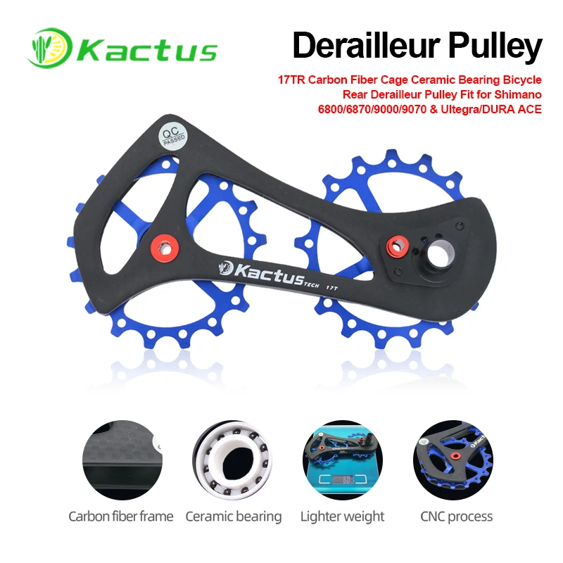 

Kactus 17TR Bicycle Derailleur Fit for 10/11S Shimano Fit for Shimano Ultegra/6700/6770/6800/6870/9000/9070 Ceramic Pulley Wheel