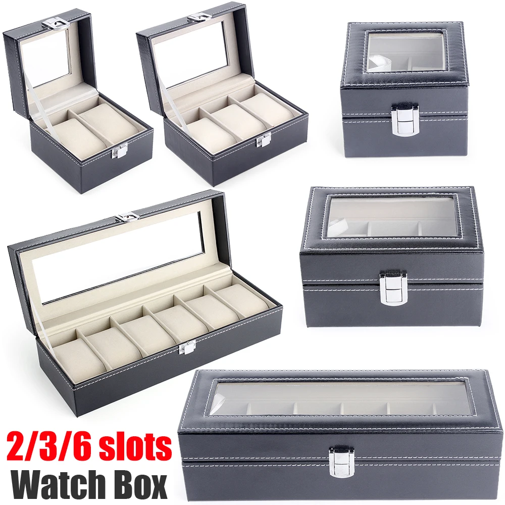 

2/3/6 Slots Watch Storage Box Pu Leather Watch Organizer Mechanical Watches Display Holder Cases Jewelry Gift Box porta orologi