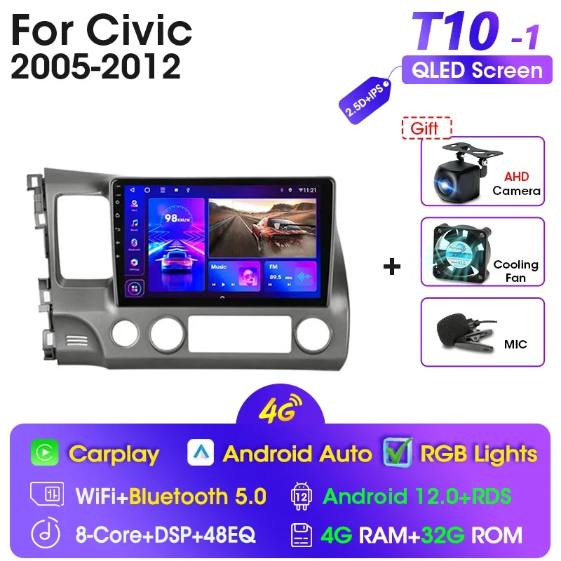 Автомобильная магнитола JMCQ 2Din 4G Android 12, мультимедийный видеоплеер для Honda Civic 2005-2012, навигация GPS, головное устройство, беспроводной Carplay
Автомобильная магнитола JMCQ 2Din 4G Android 12, мультимедийный видеоплеер для Honda Civic 2005-2012, навигация GPS, головное устройство, беспроводной Carplay