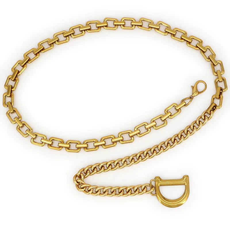 Metal small fragrance waist chain jeans dress accessories retro copper gold letter D buckle chain belt
Metal small fragrance waist chain jeans dress accessories retro copper gold letter D buckle chain belt