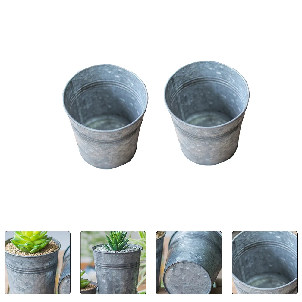 

Vase Bucket Metal Planter Tin Rustic Galvanized Mini Jug Flower Pot Decorative Succulent Chic Containers Shabby Home Vintage