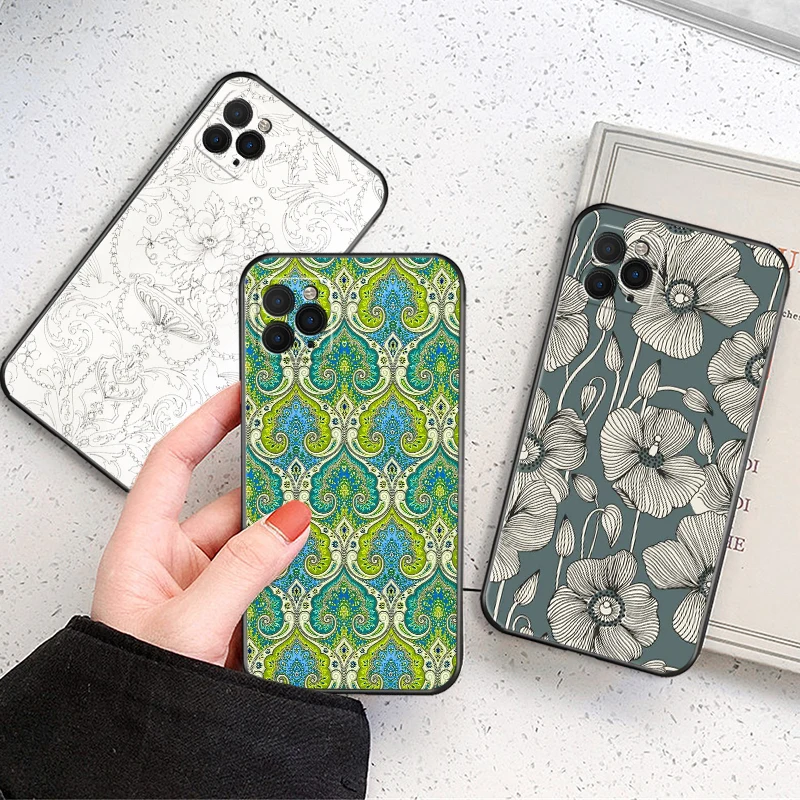 Phone Case For iPhone 13 12 Mini 11 Pro Max SE 2020 X XR XS MAX 8 7 6 6S Plus Luxury Vintage Rose Flower Soft TPU Black Cover
Phone Case For iPhone 13 12 Mini 11 Pro Max SE 2020 X XR XS MAX 8 7 6 6S Plus Luxury Vintage Rose Flower Soft TPU Black Cover