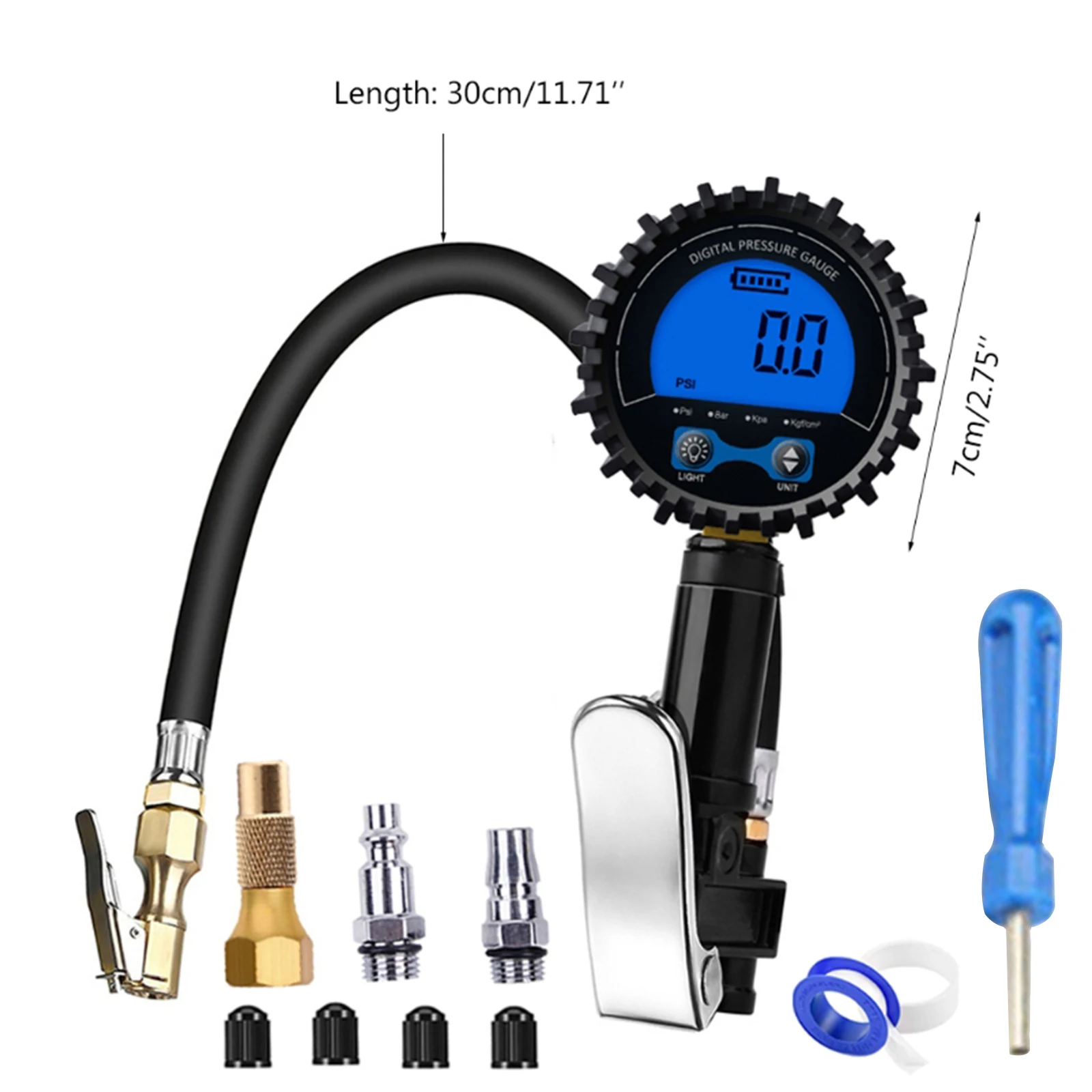 Tire Pressure Gauge Inflator Digital Display Auto Car Motorcycle Digital Tire Inflation Kit Digital Tire Pressure Gun Tire Tool
Tire Pressure Gauge Inflator Digital Display Auto Car Motorcycle Digital Tire Inflation Kit Digital Tire Pressure Gun Tire Tool