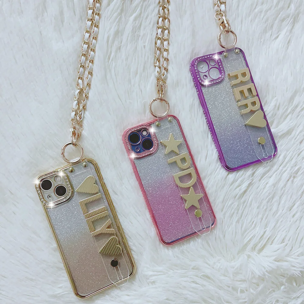 With Chain Luxury Diamond Personalized Custom Letter Charm Name Phone Case For iPhone 14pro max 11 12 13Pro Max 14Pro Plus
With Chain Luxury Diamond Personalized Custom Letter Charm Name Phone Case For iPhone 14pro max 11 12 13Pro Max 14Pro Plus