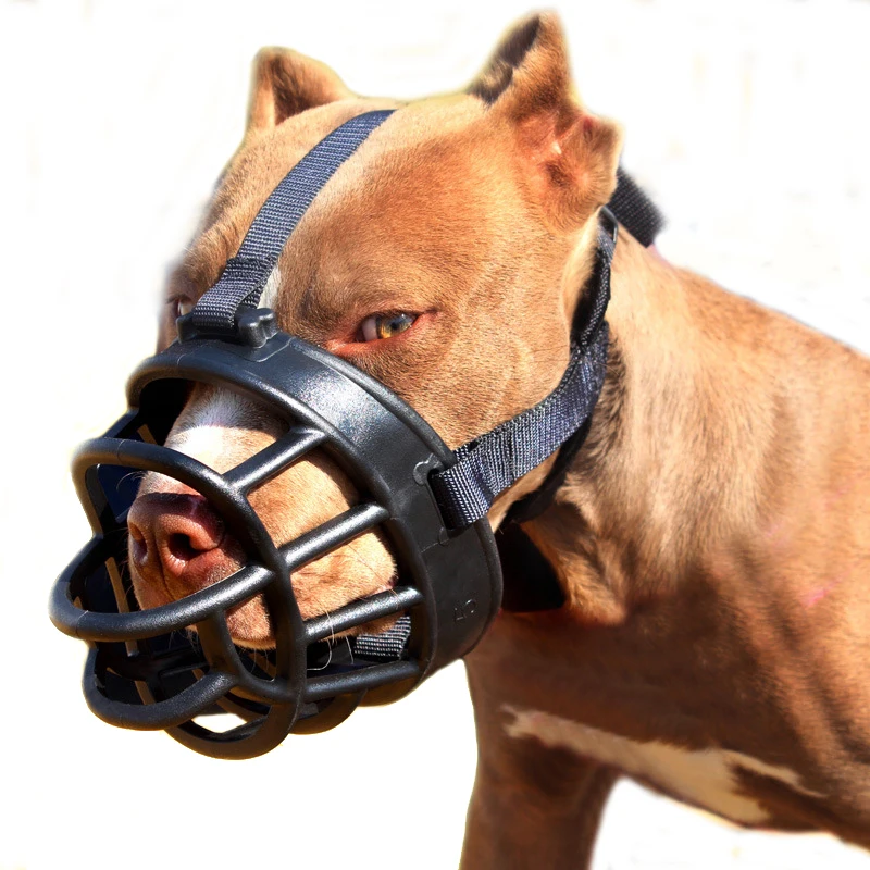 

Pitbull Dog Muzzle Soft Silicone Basket Muzzles for Small Medium Large Dogs Prevent Biting Chewing Barking Used with Collar