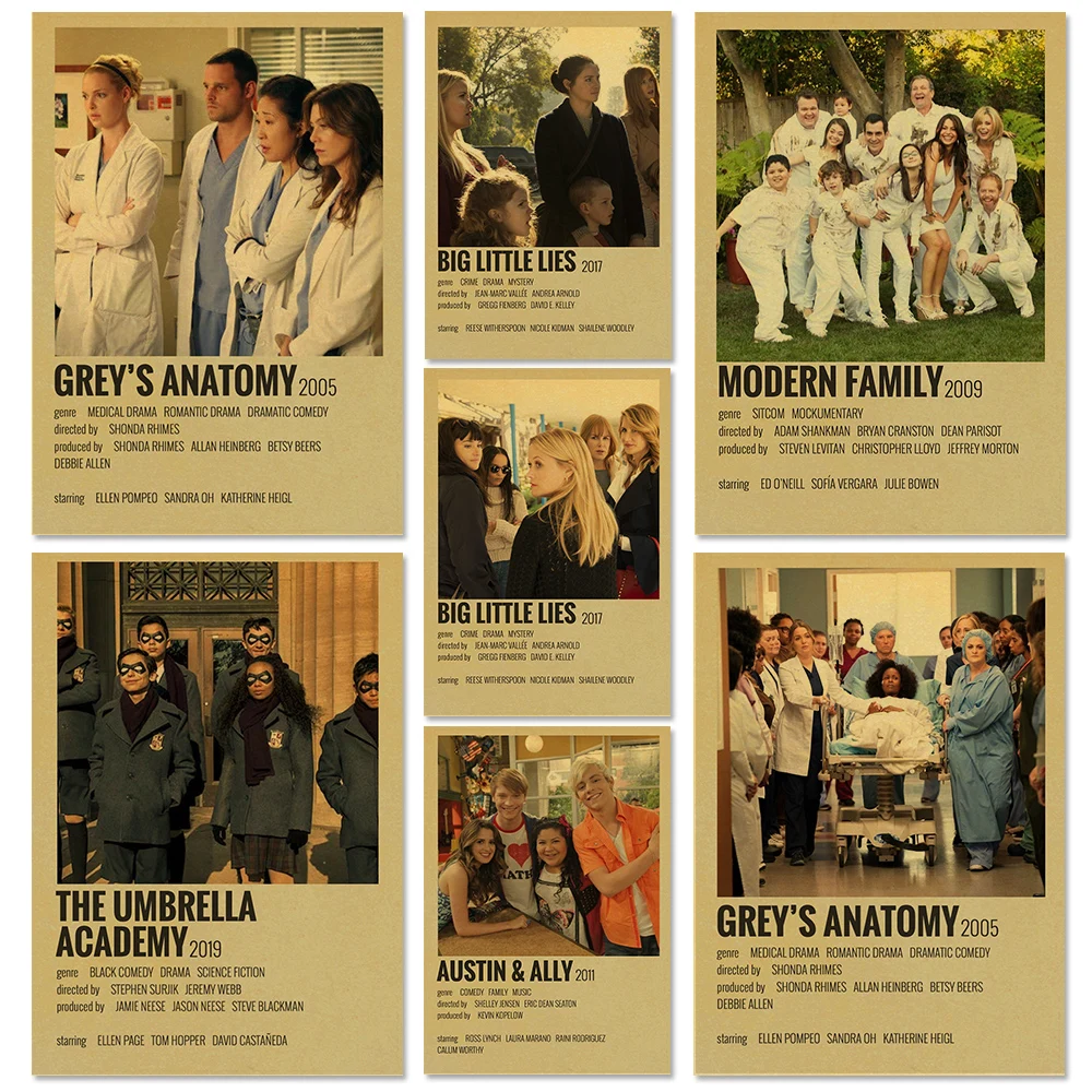 Classic TV Show Vintage Kraft Paper Posters GREYS ANATOMY Modern Family Retro Home Wall Decor Poster Film Art Painting Pictures
Classic TV Show Vintage Kraft Paper Posters GREYS ANATOMY Modern Family Retro Home Wall Decor Poster Film Art Painting Pictures