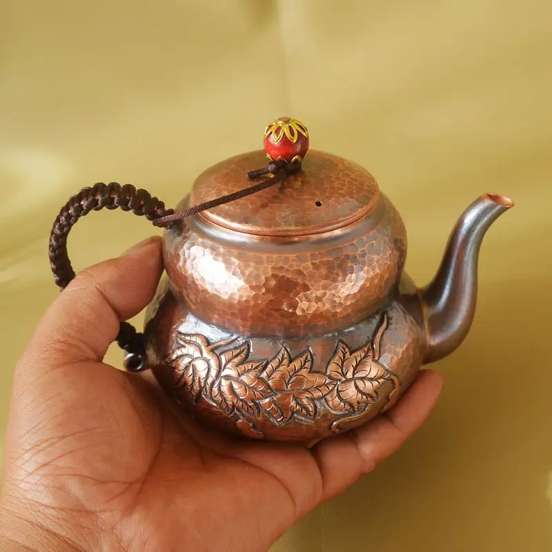 Pure Copper Kettle Teapot Thick One Piece Hand Carved Handmade Gourd Style With Lid
Pure Copper Kettle Teapot Thick One Piece Hand Carved Handmade Gourd Style With Lid