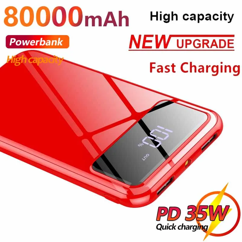 80000mAh Power Bank Digital Display External Battery Charger Fast Charging High-capacity Portable Power Bank Charger For Xiaomi
80000mAh Power Bank Digital Display External Battery Charger Fast Charging High-capacity Portable Power Bank Charger For Xiaomi