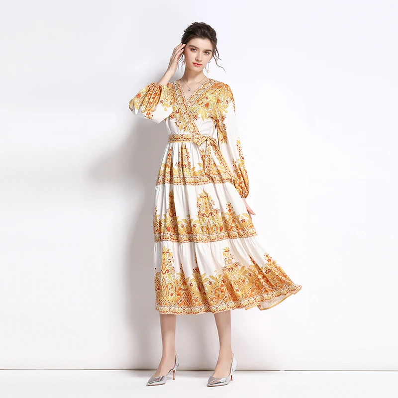 WEIHAOBANG 2022 Spring Autumn Women's New Chiffon Printed Long Skirt V-neck Long Sleeve Casual Lace Up High Waist Slim Dress
WEIHAOBANG 2022 Spring Autumn Women's New Chiffon Printed Long Skirt V-neck Long Sleeve Casual Lace Up High Waist Slim Dress