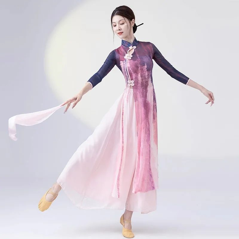 Classical Dance Dress Gradual Change Chinese Style Body Rhyme Gauze Dress Dance Special Cheongsam Training Dress Costume
Classical Dance Dress Gradual Change Chinese Style Body Rhyme Gauze Dress Dance Special Cheongsam Training Dress Costume