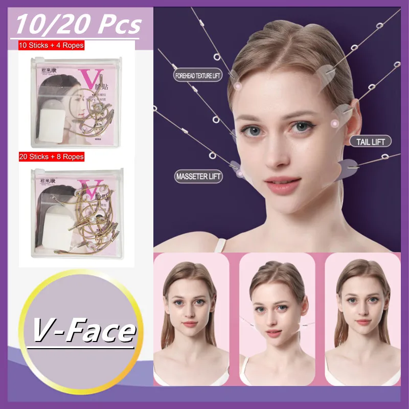 10/20Pcs Invisible Thin Face Stickers V-Shape Chin Tape Adhesive Lift Sagging Skin Makeup Fast Up Sticker
10/20Pcs Invisible Thin Face Stickers V-Shape Chin Tape Adhesive Lift Sagging Skin Makeup Fast Up Sticker