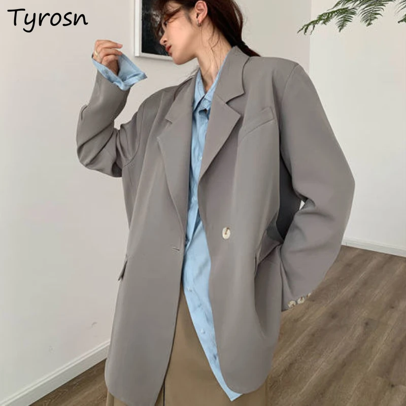 Casual Blazers Women Baggy Streetwear All-match Pure Simple Design Unisex Korean Style Stylish Basic Female Spring Clothes Daily
Casual Blazers Women Baggy Streetwear All-match Pure Simple Design Unisex Korean Style Stylish Basic Female Spring Clothes Daily