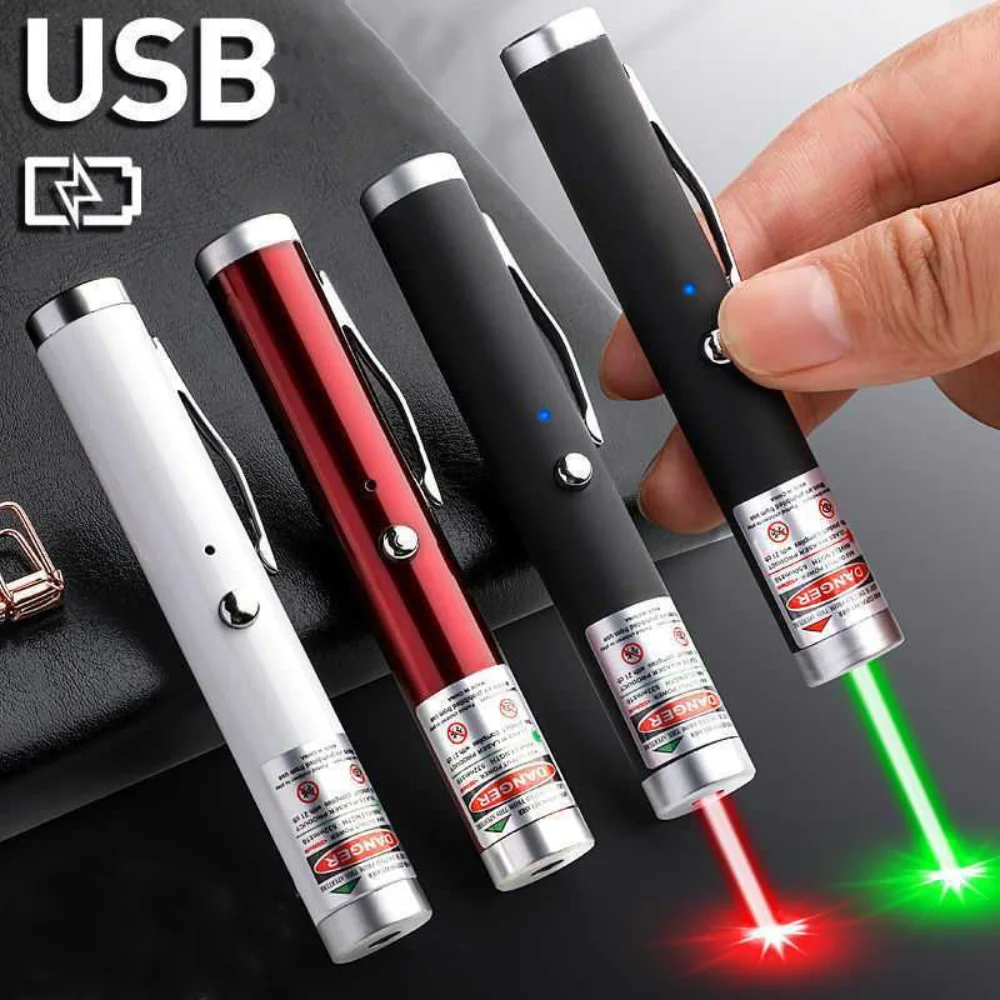 

High Powerful Green Laser Pointer- USB Continuous Line 711 5MW 532nm Red Dot Mini Laser Single Starry Red Combination