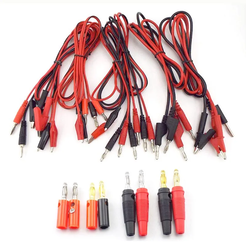 4mm Banana Plugs Dual Alligator Clip cable Connectors test lead cord Probe Gold plate Audio Speaker wire for Multimeter
4mm Banana Plugs Dual Alligator Clip cable Connectors test lead cord Probe Gold plate Audio Speaker wire for Multimeter