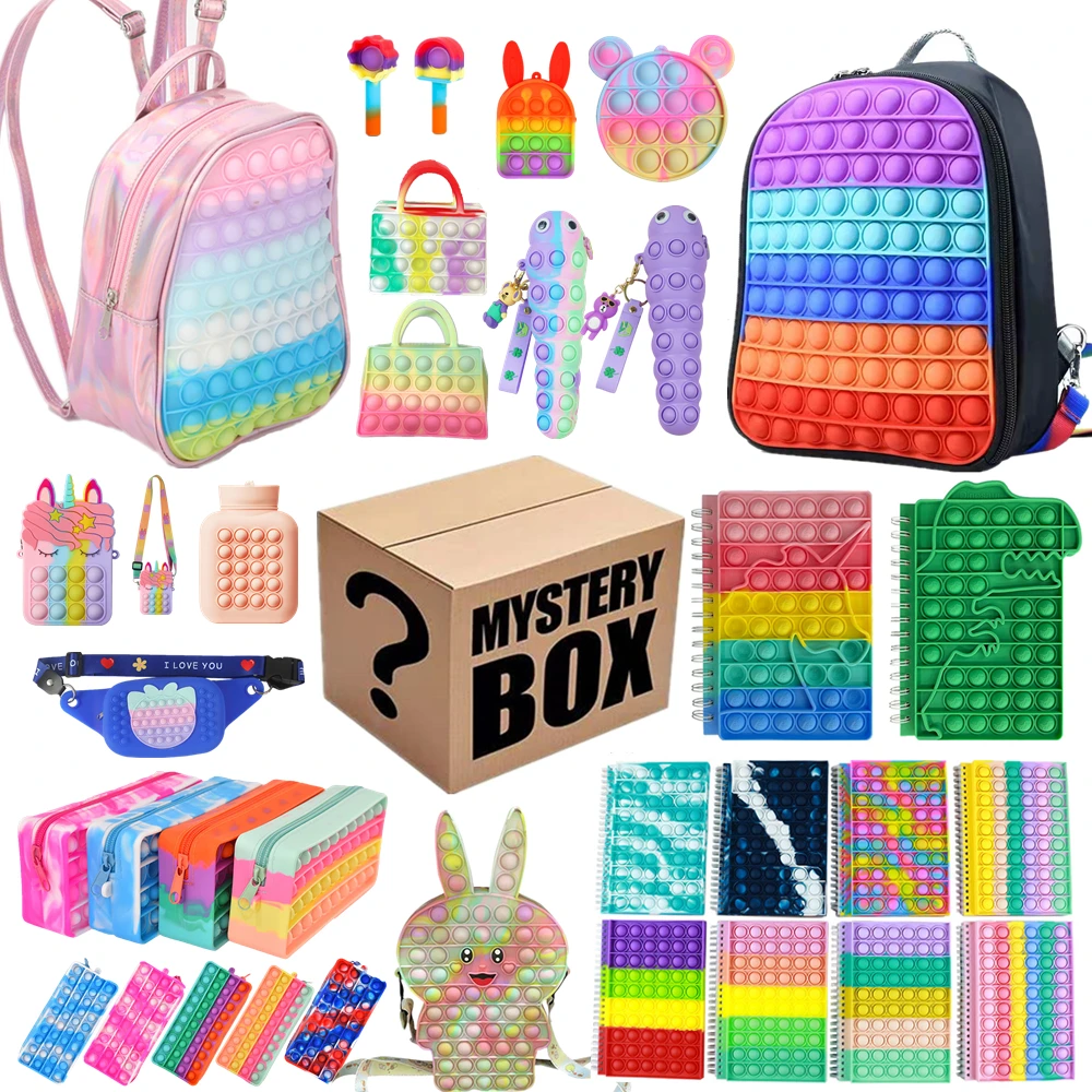 Backpack Mystery Box Pop It Fidget Toys Notebook Wallet Pen Cap Popit 300Style Random Antistress Suprise Set Squeezed Toy Gifts
Backpack Mystery Box Pop It Fidget Toys Notebook Wallet Pen Cap Popit 300Style Random Antistress Suprise Set Squeezed Toy Gifts