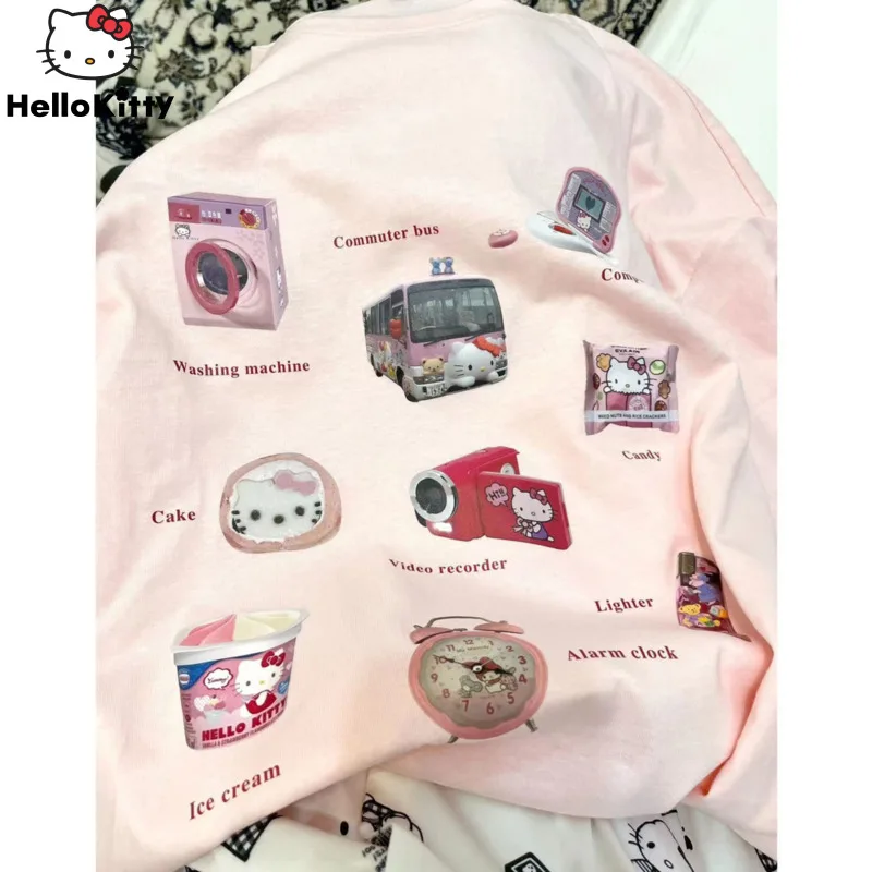 Женская футболка с коротким рукавом Hello Kitty, розовая свободная футболка в корейском студенческом стиле, Y2k, лето 2022
Женская футболка с коротким рукавом Hello Kitty, розовая свободная футболка в корейском студенческом стиле, Y2k, лето 2022