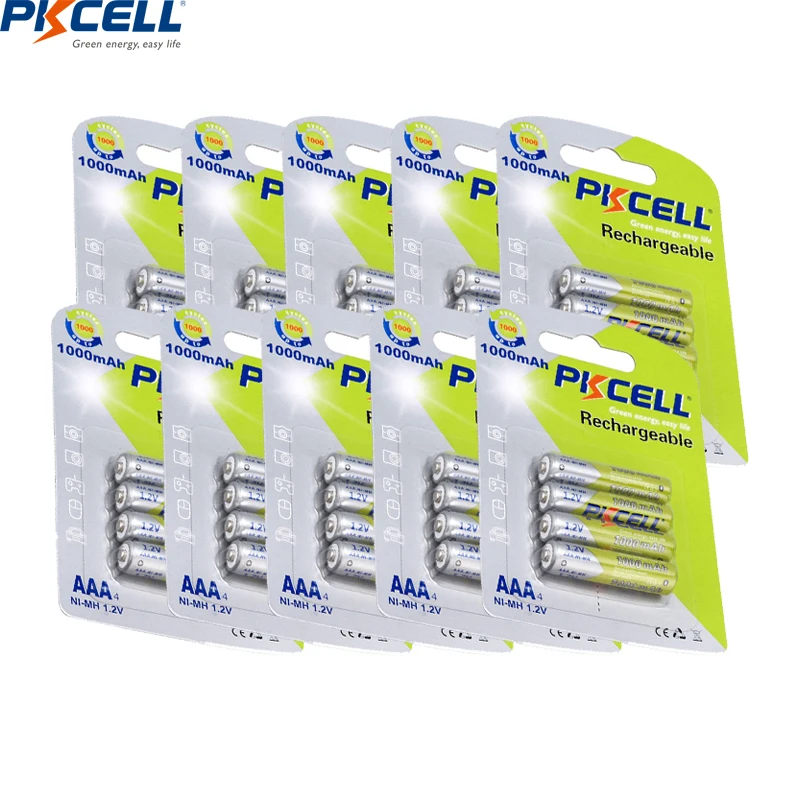 40 шт./10 блистерных аккумуляторов PKCELL 1,2 в Ni-MH aaa, аккумуляторные батареи aaa nimh, 3 А, 1000 мА, аккумулятор до раз для фонарика
40 шт./10 блистерных аккумуляторов PKCELL 1,2 в Ni-MH aaa, аккумуляторные батареи aaa nimh, 3 А, 1000 мА, аккумулятор до раз для фонарика