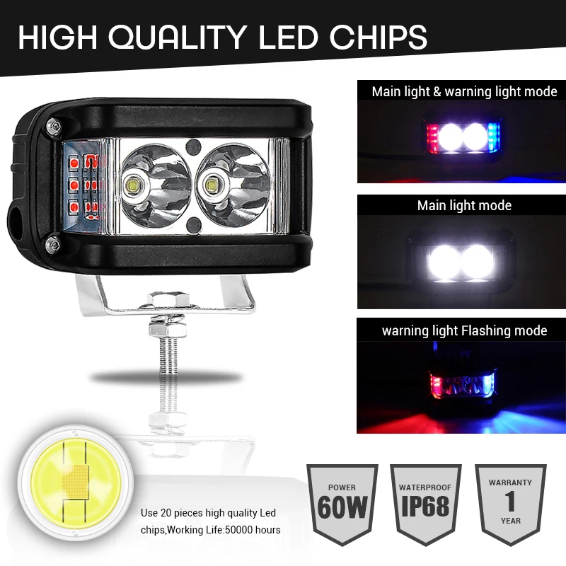 4" LED Work Light Bar Cube Side Shooter Pod White & Amber Strobe Lamp SUV Truck LED Light Aluminum Alloy Car Work Light Auto
4" LED Work Light Bar Cube Side Shooter Pod White & Amber Strobe Lamp SUV Truck LED Light Aluminum Alloy Car Work Light Auto