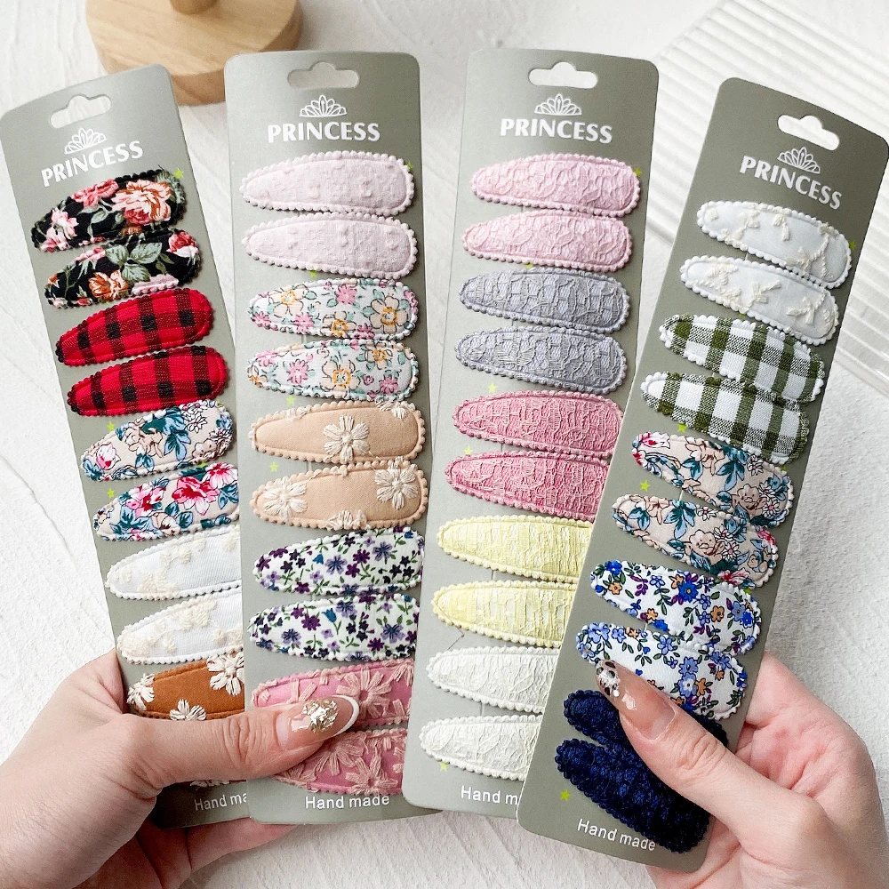 10Pcs/set 2.2'' Printed Embroidery Waterdrop Shape Hair Clips For Cute Girls BB Hairpin Barrettes Headwear Kids Hair Accessories
10Pcs/set 2.2'' Printed Embroidery Waterdrop Shape Hair Clips For Cute Girls BB Hairpin Barrettes Headwear Kids Hair Accessories