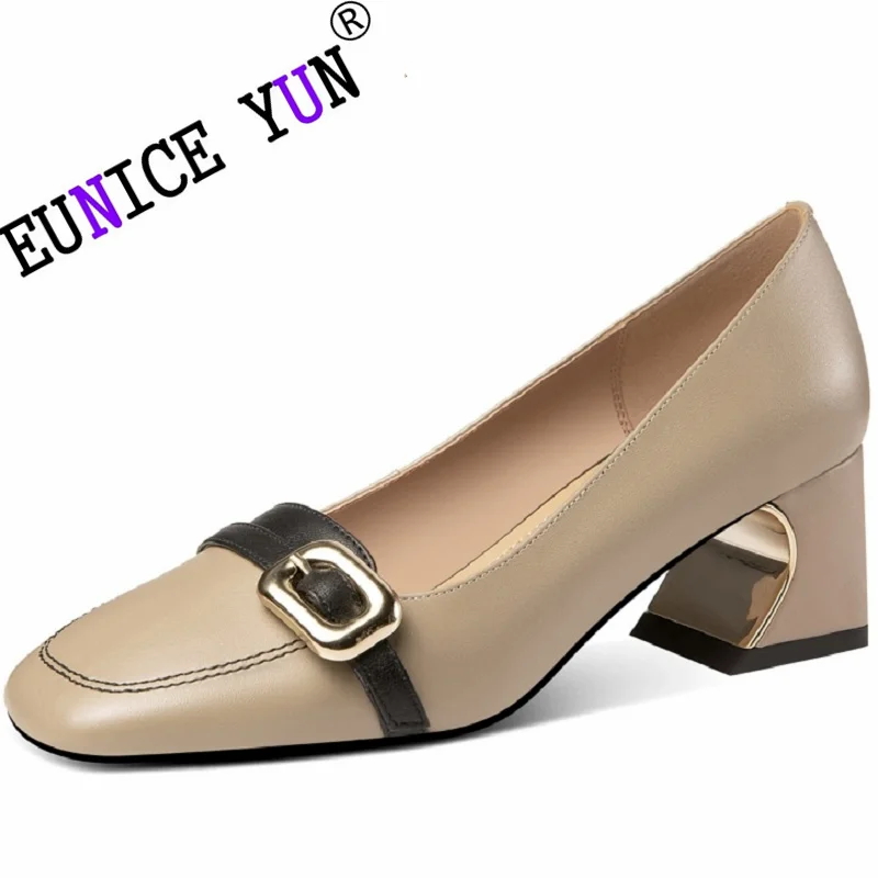 【EUNICE YUN】New Women Brand Genuine Leather Square Toes Pumps Spring Autumn Luxury Loafers High Heels Designer Ladies Size 33-43
【EUNICE YUN】New Women Brand Genuine Leather Square Toes Pumps Spring Autumn Luxury Loafers High Heels Designer Ladies Size 33-43