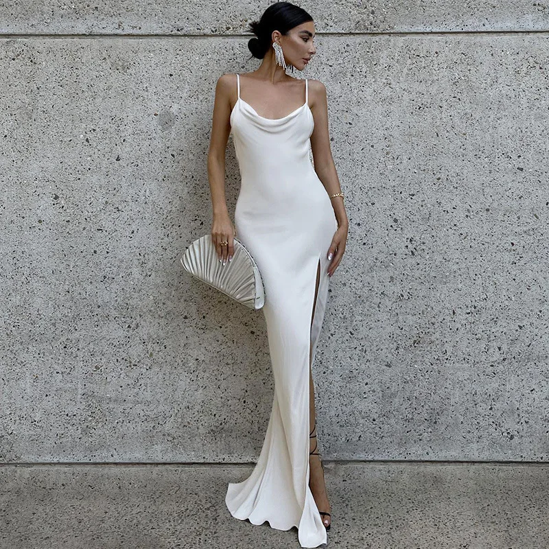 Elegant Fashion Halter Sexy Backless Split Maxi Dress Women 2022 Summer Women Party Sling Soild Dresses Clothes
Elegant Fashion Halter Sexy Backless Split Maxi Dress Women 2022 Summer Women Party Sling Soild Dresses Clothes