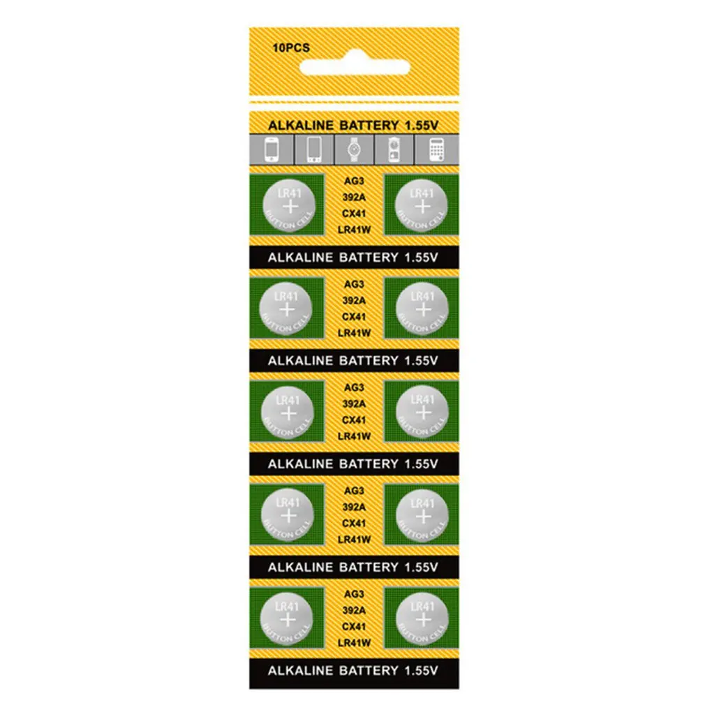 

10PC Cell Battery 1.5V AG10 LR1130 AG10 389 LR54 SR54 SR1130W 189 Button Coin Cell Battery AG13/LR44 AG4/377a/LR626 AG3/LR41